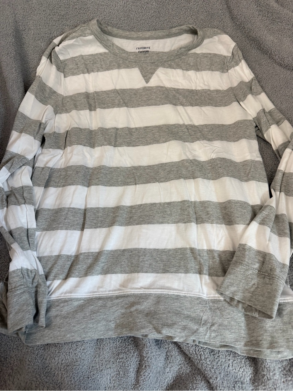 GAO Striped Long Sleeve Gray & White womens XL